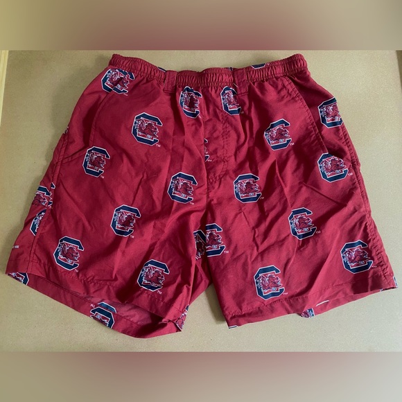 Men's Columbia Garnet South Carolina Gamecocks Omni-Shade Hybrid Shorts - Picture 2 of 4